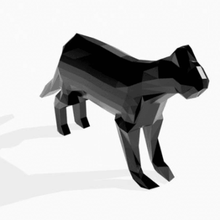 stl printing file geometric black panther home print 3d animal poly low 3d print model - Mito3D