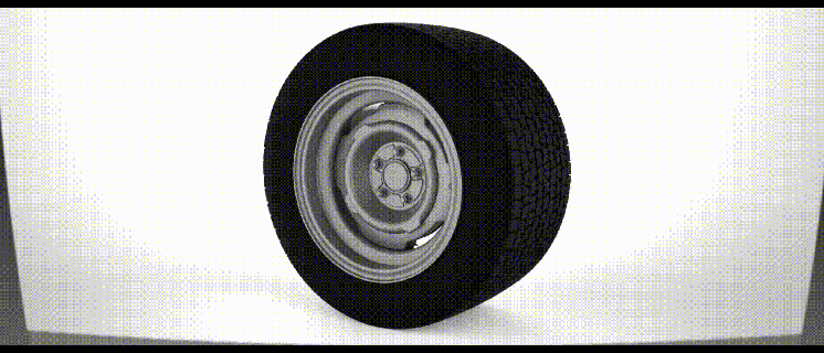 stl vintage iron wheel + tire hot rod bf goodrich rc rim 3d print model - Mito3D
