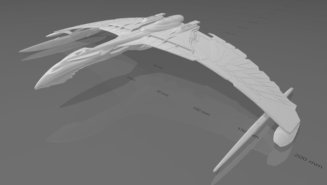 sto - romulan mogai-class heavy warbird game star trek federation tng 3D print model - Mito3D