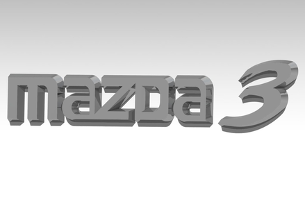 stock mazda 3 rear logo automotive badge parts car mazda3 auto cars vehicle 3d print model - Mito3D