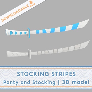 stocking stripes panty stocking gaterbelt cosplay panty stocking stripes katana blade sword  3d print model - Mito3D
