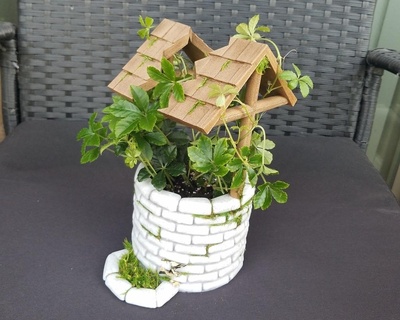 taş Bahçe bitki ekici tencere sulu binalar yapılar 3d print model - Mito3D