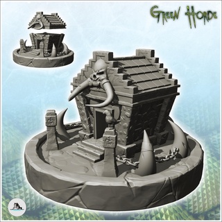 stone chaos mausoleum skull base 10 - ork green horde fantasy beast demon ogre building architecture tabletop miniatures scenery wargame game terrain house accessories orc warrior rings lotr medieval orcus evil savage waaagh grunt 3d print model - Mito3D