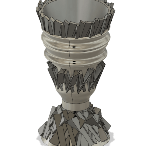 stone cutting art glass vase 3D print model - Mito3D