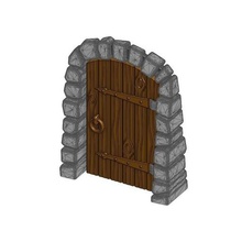 stone dungeon door working wood grain remix game gloomhaven toy accessories 3d print model - Mito3D