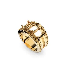 Roca Esmeralda diamante acento anillo joyería joya Arte diseñador Moda 3d print model - Mito3D