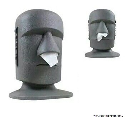 roca cara hogar casa moai papel dispensador arte cabeza artilugio frio piedra dispensa 3d print model - Mito3D