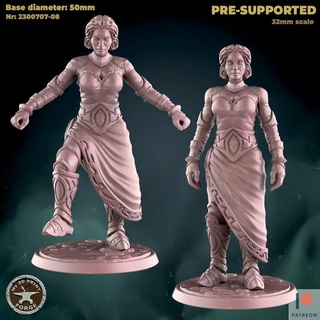 stone giantess two models fantasy warcraft dnd miniature stl presupported model resin wow karazhan dungeon raid boss giant statue maiden titan virtue 3d print model - Mito3D