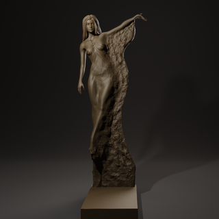 stone girl sculpture women tabletop 3d print model - Mito3D