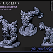 stone golem - 28mm gaming skyless realms game toy accessories pathfinder miniature dungeons dragons dnd 3d print model - Mito3D