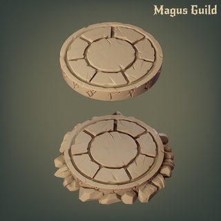 stone platforms mg61 stand magic base bases themed terrain rpg dragons dungeons fantasy 5e dnd d&d sigmar aos miniature tabletop magus guild 3d print model - Mito3D