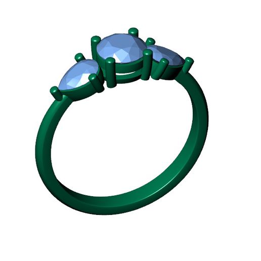 stone ring jewelry diamond classic 3D print model - Mito3D