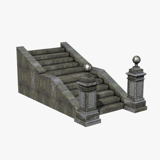 stone stairs steps nature staircase stairway spiral landscape green old history forest ancient architecture path trees woods blue 3d print model - Mito3D