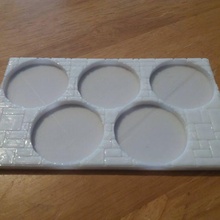 stone tile textured model display tray 40mm 5no movement base miniature texture scenic cobble 3d print model - Mito3D