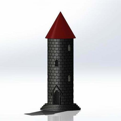 stone tower pen holder office 3D print model - Mito3D