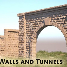 stone walls tunnel d1 various entrance train signal n-scale model trains railroad ho scale 3d print model - Mito3D