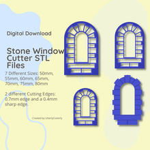 pedra janela v2 debossed argila cortador stl digital Arquivo download 7 tamanhos 2 versões 3d print model - Mito3D