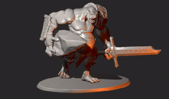 stoneborn warrior Game giant ogryn ogre humanoid human mutant starplayer gargant huge monster fat big rock 3d print model - Mito3D