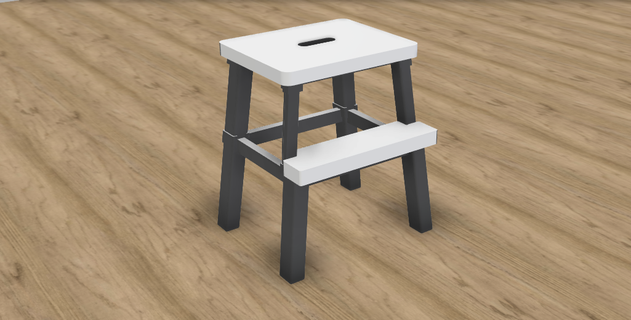 stool chair footstool shoes sitting ikea lounge area 3d print model - Mito3D