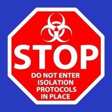 stop do not enter isolation protocols place sign art signs logos signage refrigerator magnet fridge biohazard 3d print model - Mito3D