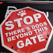 stop dogs sign various gate 3d print model - Mito3D