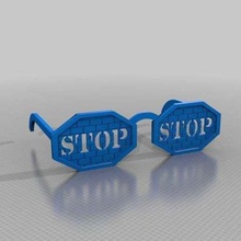 stop glasses art sculptures 3d print model - Mito3D