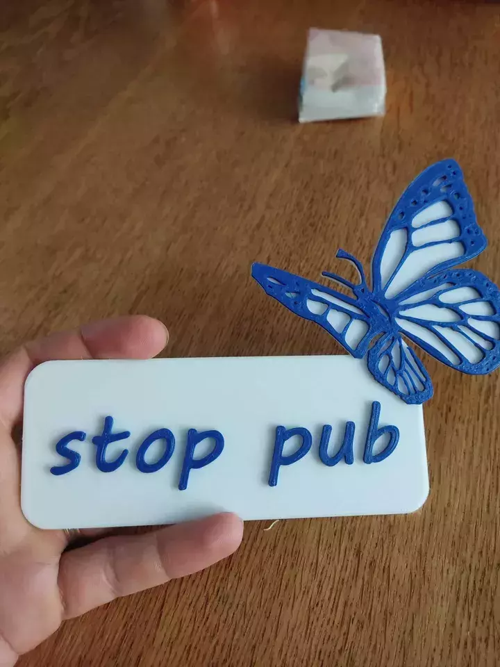 Arrêtez pub papillon ad 3D print model - Mito3D