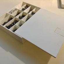 storage compartments box slide&lock lid various compartment screw slide small part 3d print model - Mito3D