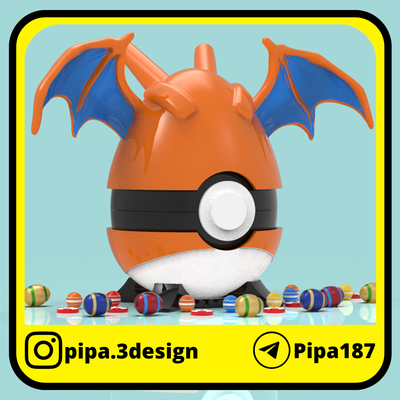 conservazione contenitore pasqua uovo of charizard pokeballs pokemon pokeball chicche go caramella creatore scatola caramelle regalo contento 3d print model - Mito3D