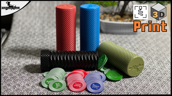 storage cylinder sequence game chips container customizable board jumbo 3d print printed halloweenswain 3d print model - Mito3D