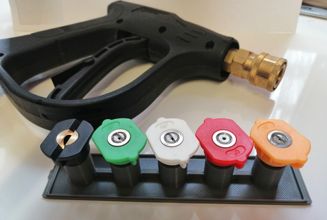 Conservazione alto pressione pistola ugelli scatola ugello estrusore acqua karcher supporto lavaggio 3d print model - Mito3D
