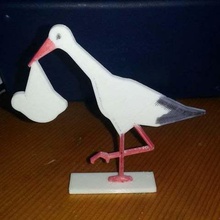 stork baby storch bringt home decor 3d print model - Mito3D