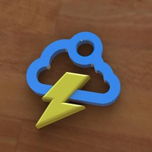 storm cloud earring jewelry bolt lighting rain sky keychain pendant print 3d print model - Mito3D