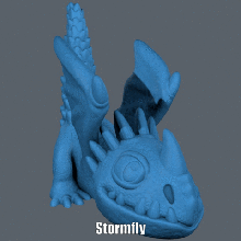 stormfly easy print no support art cartoon dragon figure model paramount sculpture luifer supportless 3d print model - Mito3D