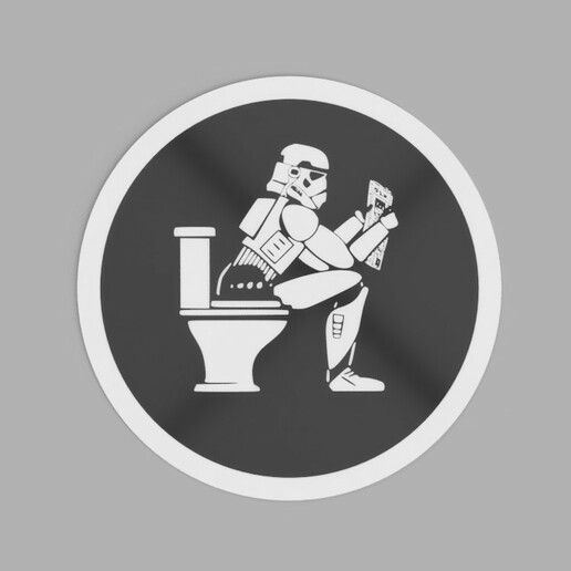 stormpooper guerra Galaxias tormenta soldado Stormtrooper logo Insignia plano baños wc 3D print model - Mito3D