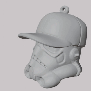 stormtrooper - imperial soldier head baseball cap key ring pendant earring 3d print model - Mito3D
