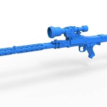 Stormtrooper pesado desintegrador rifle dlt 19x escala 1 6 dlt19x estrella guerras guerra Galaxias arma pistola mg34 escamoso juguete impresión imprimible galáctico imperio 3d print model - Mito3D