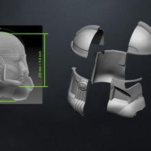 stormtrooper casque Divisé ender 3 3d print model - Mito3D