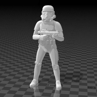 Stormtrooper in piedi Attenzione Stormtrooper stella guerre azione figura 3d print model - Mito3D
