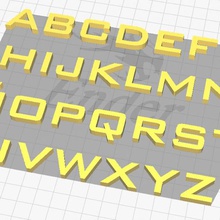 düz kaynak alfabesi çeşitli mektuplar alfabe kaynaklar kelimeler 3d print model - Mito3D