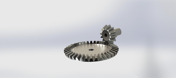 straight bevel gear mechanism mechanics engineering conico pinion 3d print model - Mito3D