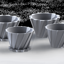 straight edge flower pot house art innovative 3d print model - Mito3D