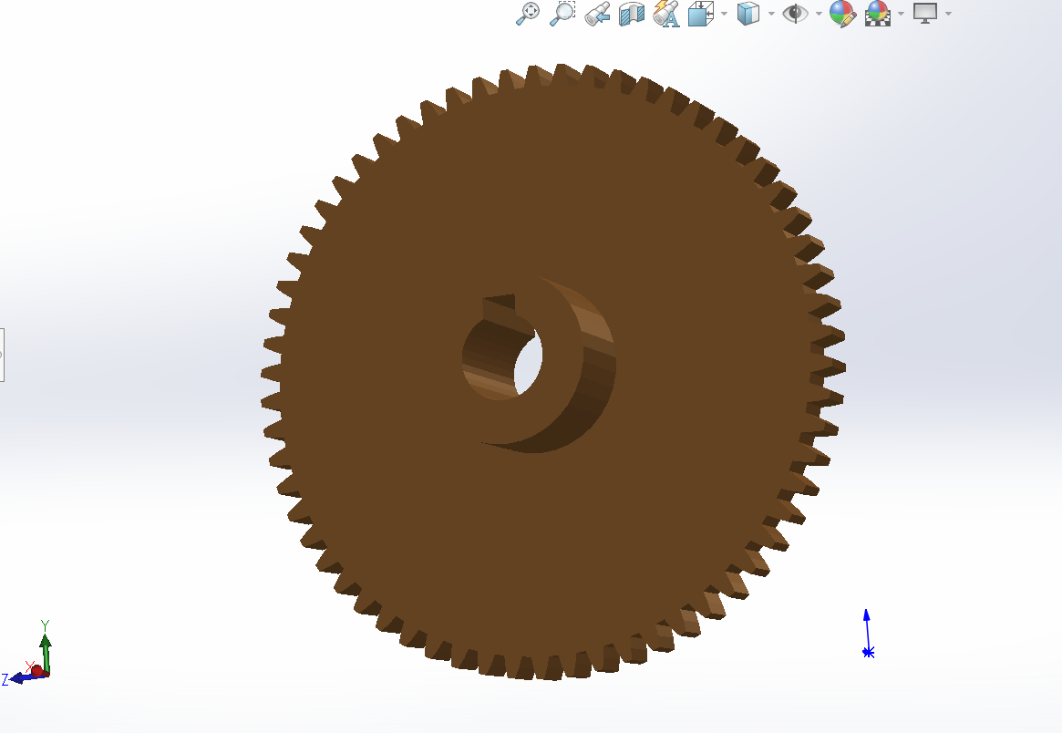 dritto Ingranaggio 62 denti meccanismo pignone asse meccanica cuscinetto 3D print model - Mito3D