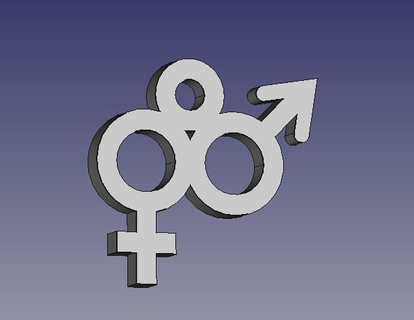 Düz gurur kolye biseksüel biseksüel gurur eşcinsel eşcinsel gurur lezbiyen Düz Düz gurur takı mücevher 3d print model - Mito3D