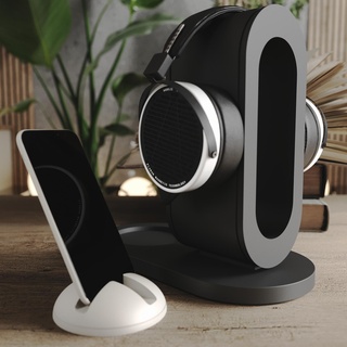 extraño pie teléfono soporte decoración sonido auriculares música artilugio apoyo hogar casa telefonosxcultos 3d print model - Mito3D
