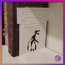 stranger book holder netflix art house subject books 3d print model - Mito3D