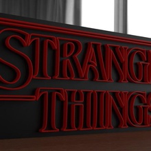 le cose più strane 3d modello di stampa art segno testo il design strangerthings estraneo della serie netflix i segni loghi 3d print model - Mito3D