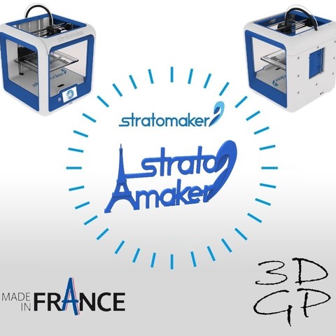 stratomaker logotipo da marca torre eiffel vários 3D print model - Mito3D