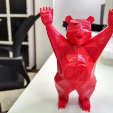 stratomaker oso pardo.art.animal.concurso.los niños.de juguete.baja poli.el arte de juguete 3d print model - Mito3D