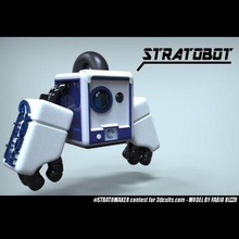 stratomascot stratomaker wannabe mascotte gadget le robot un trousseau de clés art drôle mignon concours fabiosartbox 3d print model - Mito3D